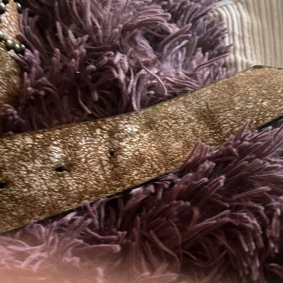 🚨 🥷 Burnished bronze look Belt with metallic look Buckle - Picture 4 of 6